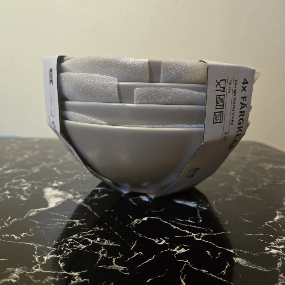 FÄRGKLAR Bowls, matte light gray, 6 ½ 